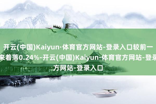 开云(中国)Kaiyun·体育官方网站-登录入口较前一往将来着落0.24%-开云(中国)Kaiyun·体育官方网站-登录入口