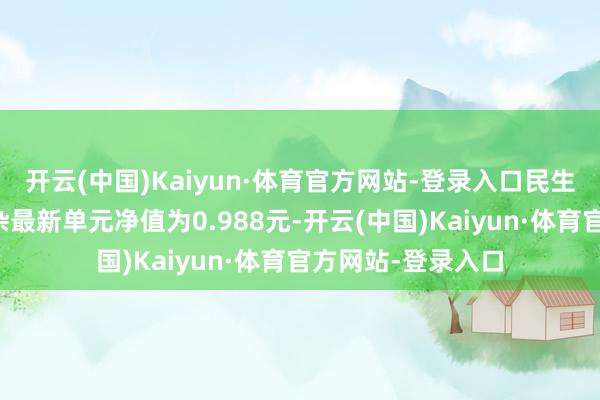 开云(中国)Kaiyun·体育官方网站-登录入口民生加银谋划精选夹杂最新单元净值为0.988元-开云(中国)Kaiyun·体育官方网站-登录入口