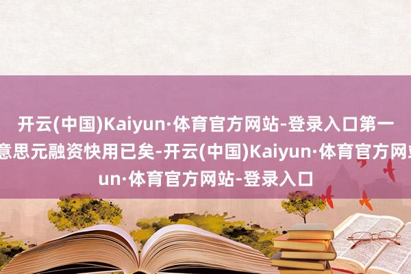 开云(中国)Kaiyun·体育官方网站-登录入口第一轮300万好意思元融资快用已矣-开云(中国)Kaiyun·体育官方网站-登录入口